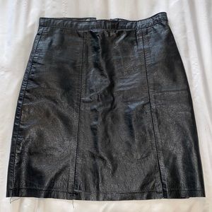 Vintage black leather skirt